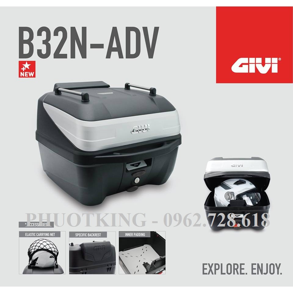 Thùng sau xe máy givi b32n adv