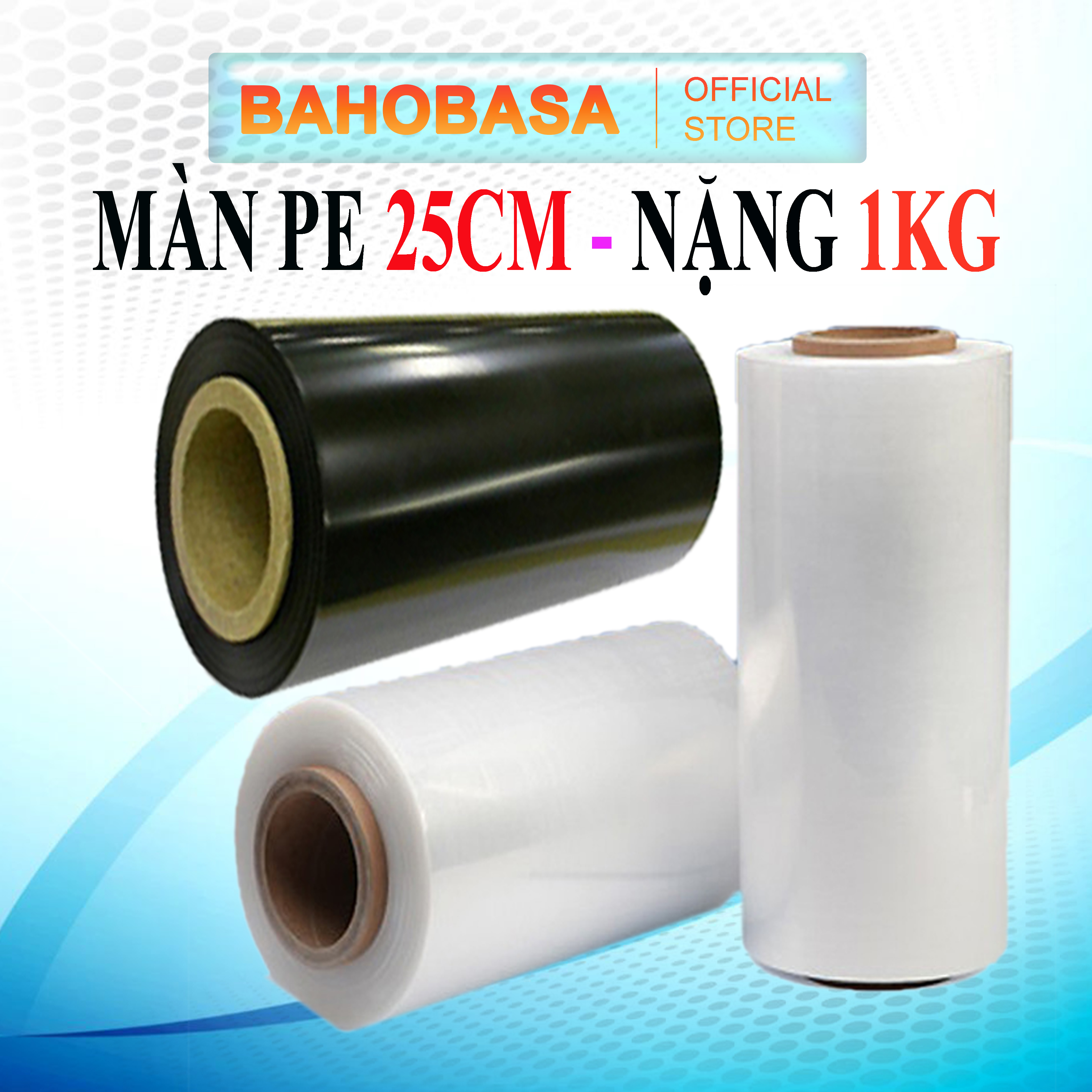 Màng PE quấn hàng Khổ 25CM*9CM Cực Dày Và Dẻo Tiện Lợi, Màng PE Quấn Pallet, Quấn Hàng Hóa