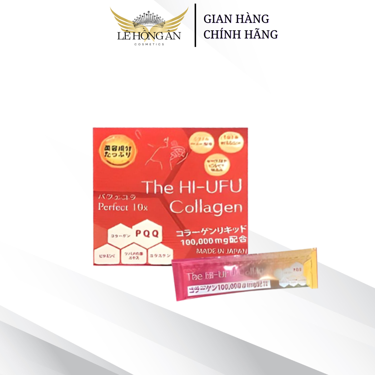 Nước Uống The HI-UFU Collagen Nhật Bản Nước Uống Bổ Sung Collagen Làm Đẹp Da Hộp 10 Gói