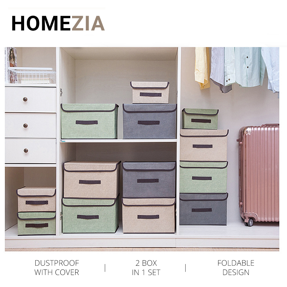 [Lấy mã giảm thêm 30%] hộp đựng đồ có nắp đậy tiện lợi Hộp lưu trữ quần áo đồ dùng đa năng có thể gấp gọn 2 trong 1