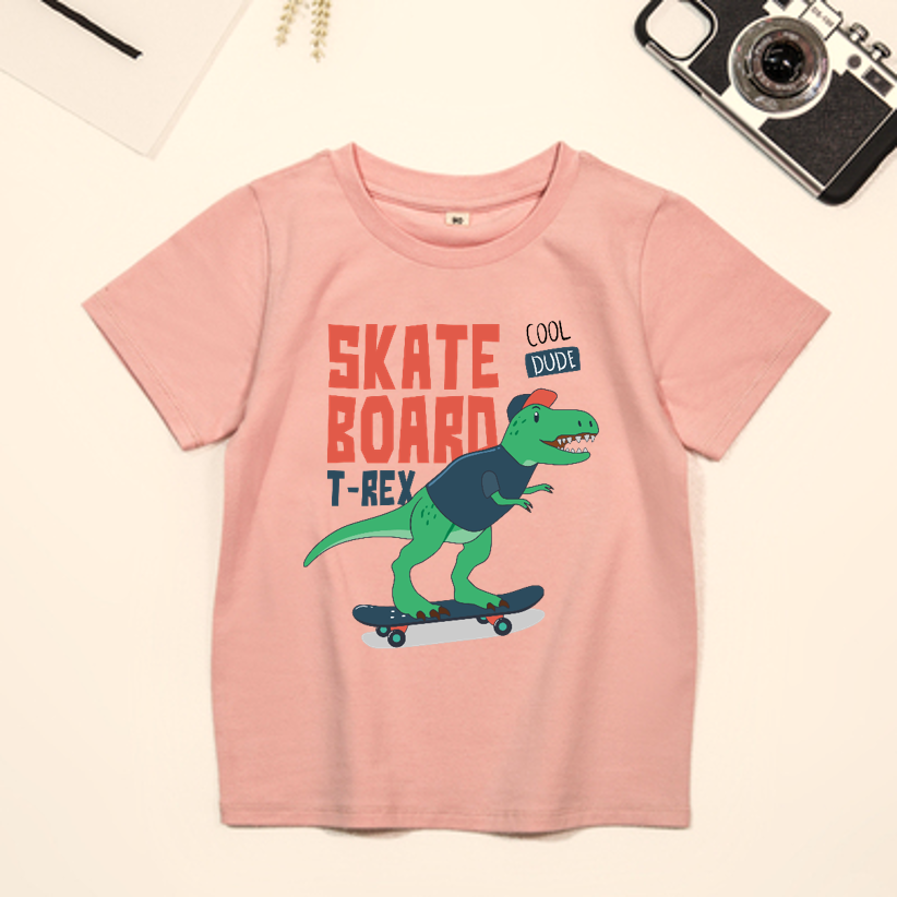 [HCM][size 5 - 90kg] áo thun vải đẹp nam nữ | bé trai gái | áo in hình khủng long lướt ván | áo thun cặp nhóm áo thun mặc cho cả gia đình.