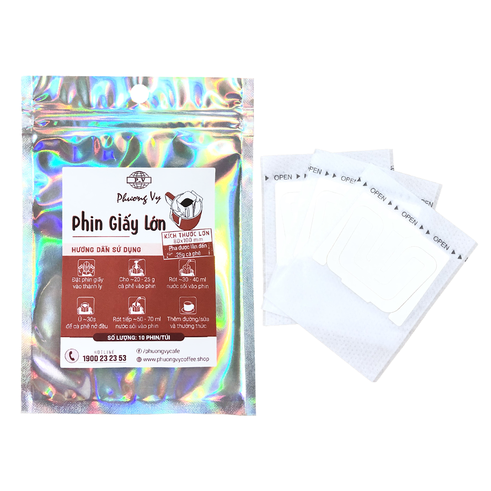 Combo 10 Phin Giấy Lớn Phương Vy Coffee pha cà phê tiện lợi