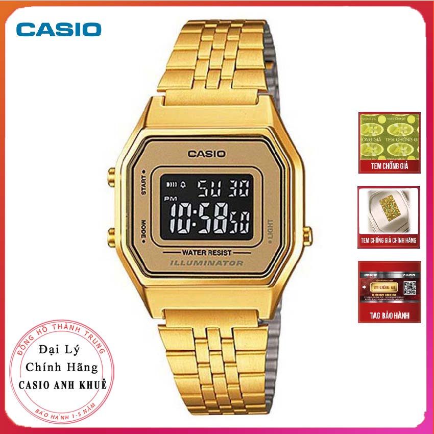 Toki - Casio Vintage La680Wga-9Bdf Women's Electronic Watch with Genuine Metal Strap