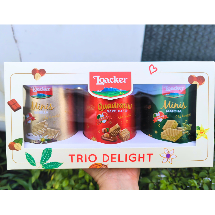 Hộp 3 Bánh Xốp Loacker Trio Delight 212.5g, Bánh Kẹo Tết B280 - Chuyên Sỉ TPNK