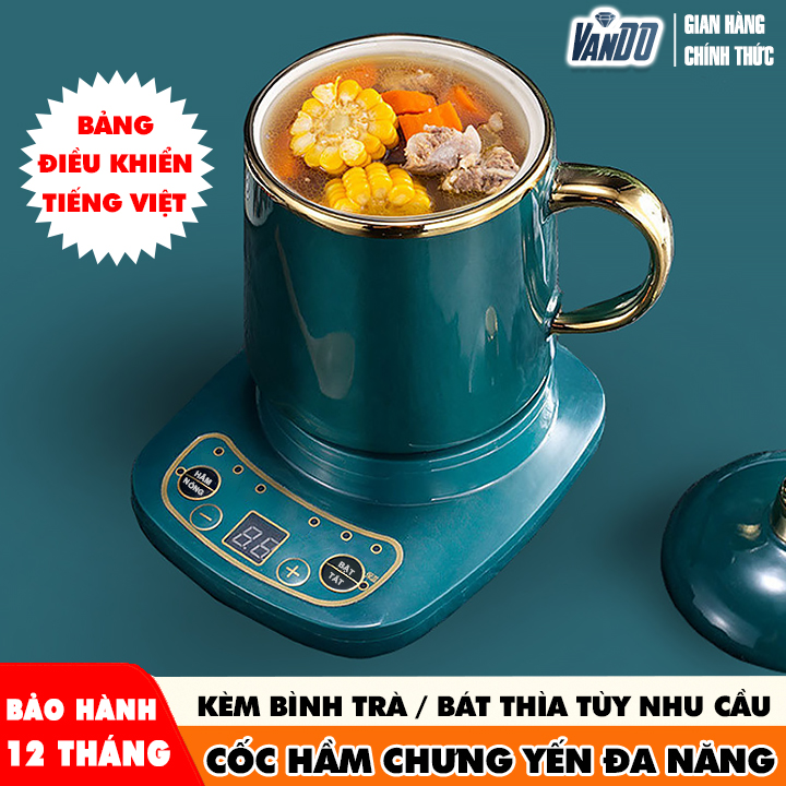 [ HÀNG CHÍNH HÃNG ] Bộ Cốc Chưng Yến, Cốc Điện Mini Đa Năng Hầm, Hâm, Ủ Cháo, Giữ Nóng Thức Ăn, Giữ Nhiệt, Tiện Lợi Cho Các Bạn Công Sở - Bảng sử dụng tiếng Việt
