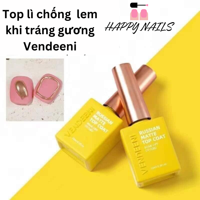 Top lì không lem vendeeni - top lì tráng gương không lem vendeeni 15ml, top lì chuyên dụng cho dân làm móng nail
