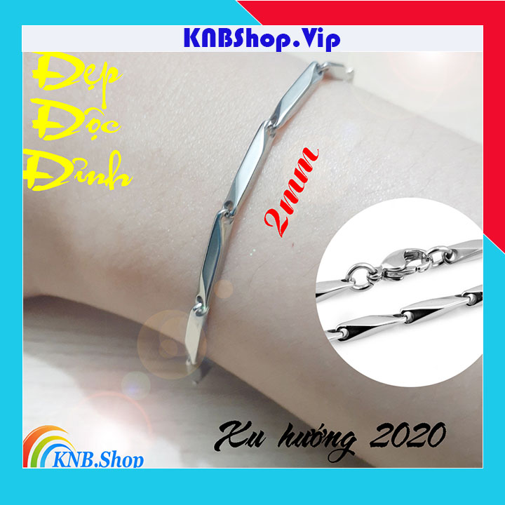Lắc tay inox cao cấp hỏa tiễn 2mm xu hướng 2020 - đẹp, độc, lạ - không đen, không gỉ, chọn size theo yêu cầu