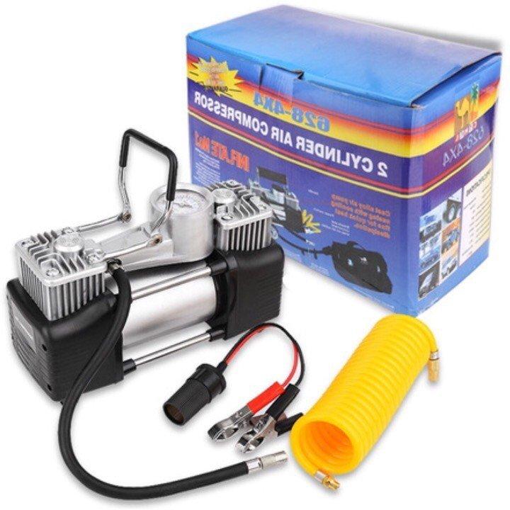 Bơm lốp ô tô, Bơm ô tô loại chuẩn 2 xi lanh tốc độ cao, Bơm hơi ô tô loại tốt tích hợp đen pin, đồng hồ điện tử ( điện 12V) vật liệu ABS chống cháy- chắn chắn bền bỉ - Máy nén khí  Giảm giá tới 40%