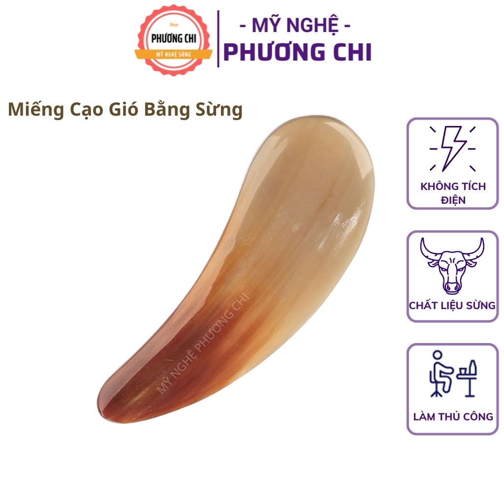 Miếng cạo gió massage mặt bằng sừng, Cây cạo gió giọt lệ dùng đánh gió Giải cảm | Mỹ Nghệ Phương Chi