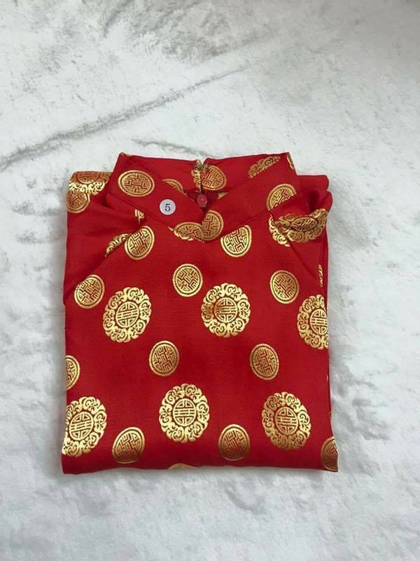 Áo dài truyền thống cho bé trai, gấm Thái Tuấn, Shop Thỏ family