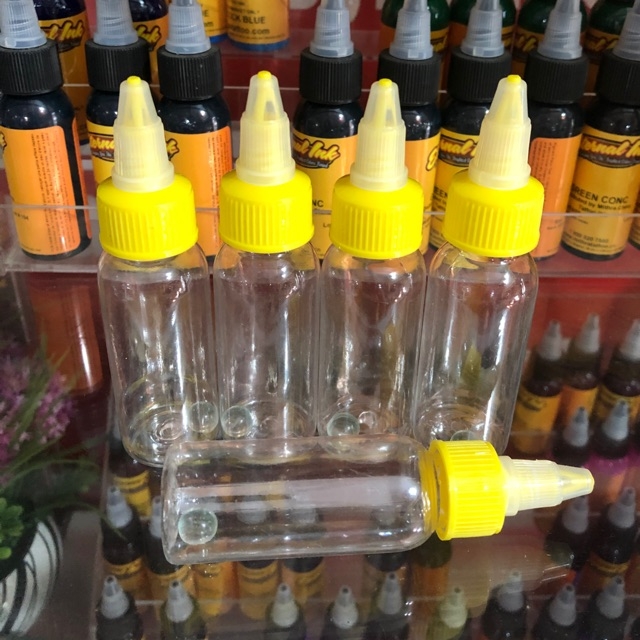 Lọ rỗng chiết mực xăm 60ml có viên bi mix mực