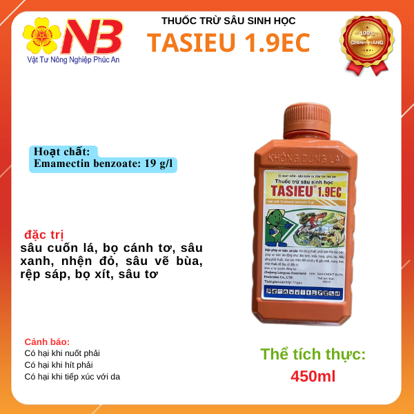 Thuốc trừ sâu Tasieu 1.9EC 450ml (Emamectin benzoate 19g/l)- VTNN Năm Bưu