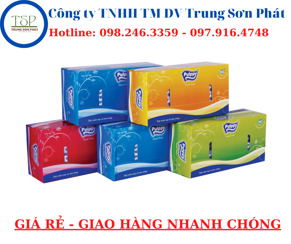 Set 5 hộp giấy lụa hộp pulppy