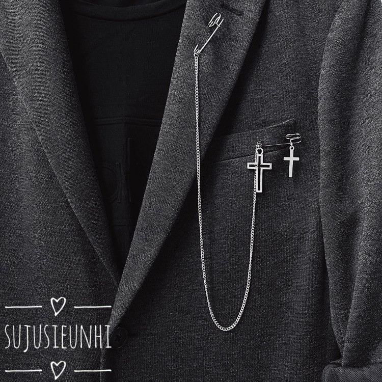 Chain cài áo, dây xích ghim quần unisex