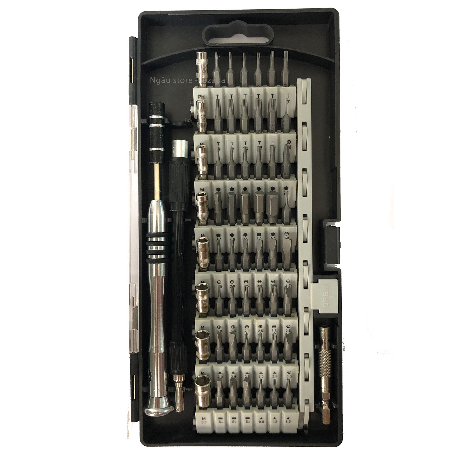 Bộ tua vít sửa chữa tháo lắp laptop điện thoại iphone các loại - Thép S2 (màu xám tro siêu cứng) - 60in1 (Bộ tools tô vít chuyên dụng đẩy đủ giá tốt)