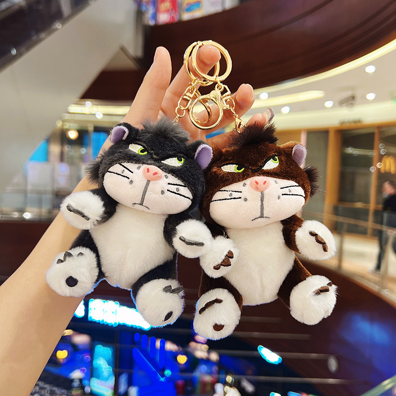 Móc khóa hình mèo béo Lucifer nghịch ngợm nhồi bông xinh xắn