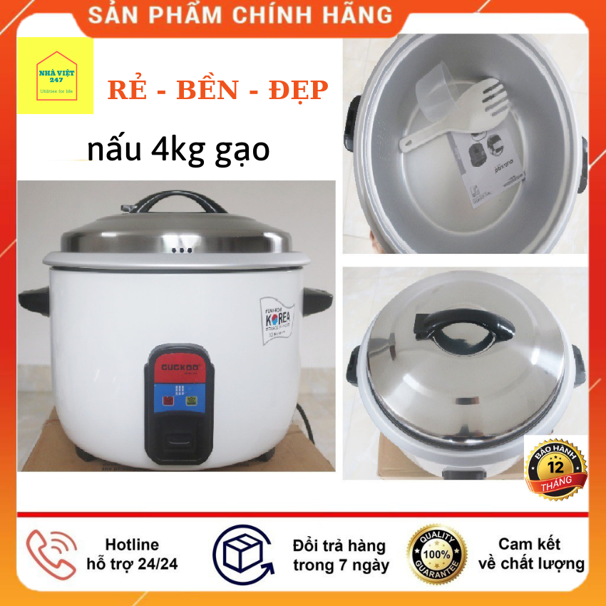 Nồi Cơm Điện Công Nghiệp GUGKDD Công Suất Lớn 10lit-Nấu 4 kg Gạo-[ NhaViet247] Nồi Nấu Cơm Cỡ Lớn, Dày Đẹp ,Chắc Chắn Gía Rẻ -Bh 12 Tháng
