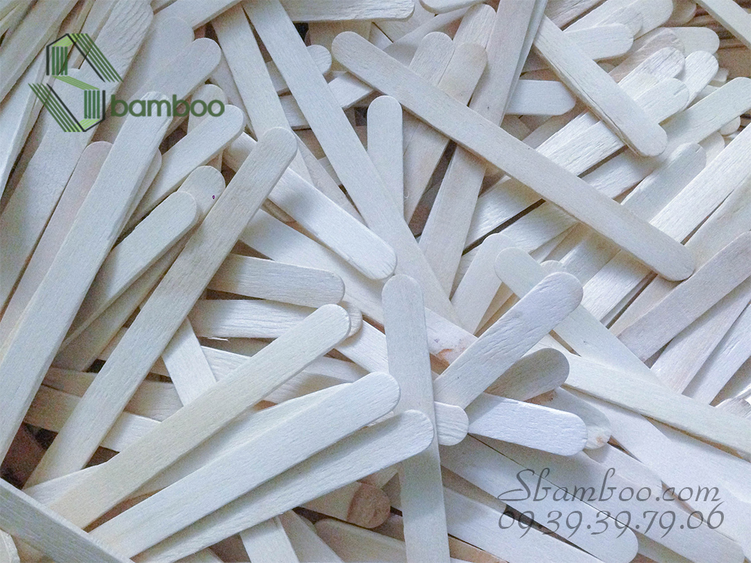 Que kem gỗ Sbamboo bịch gần 500 que (500gr) Que gỗ thẳng đều, màu trắng tự nhiên