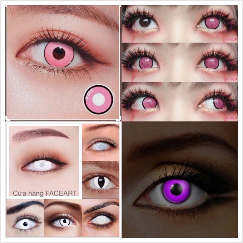Lens hồng / trắng / đỏ - kính áp tròng màu sắc cosplay - contact lens