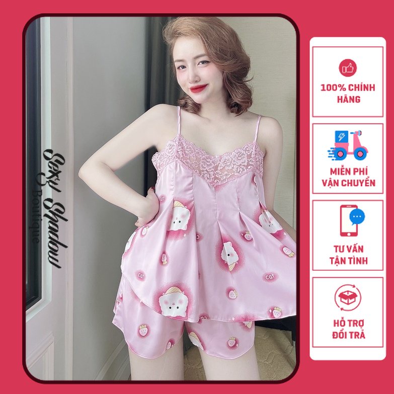 Bigsize <75kg - đồ bộ ngủ nữ latin phối ren ngực sexy shadow