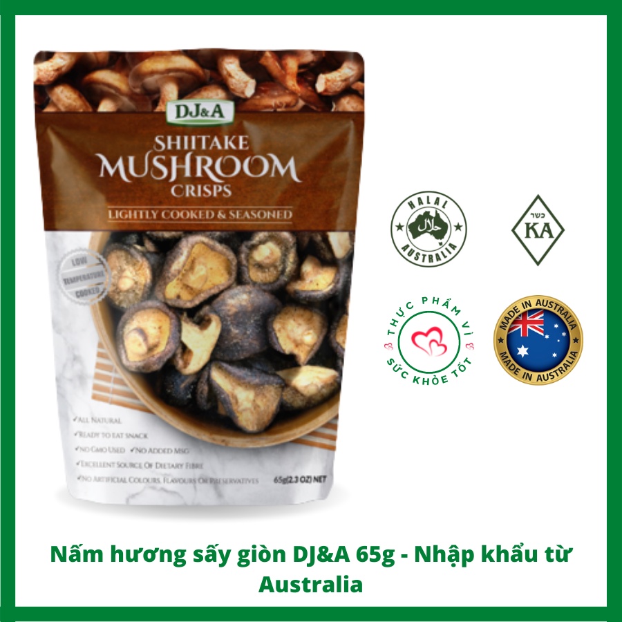Nấm hương sấy giòn DJ&A 65g - Nhập khẩu từ Australia