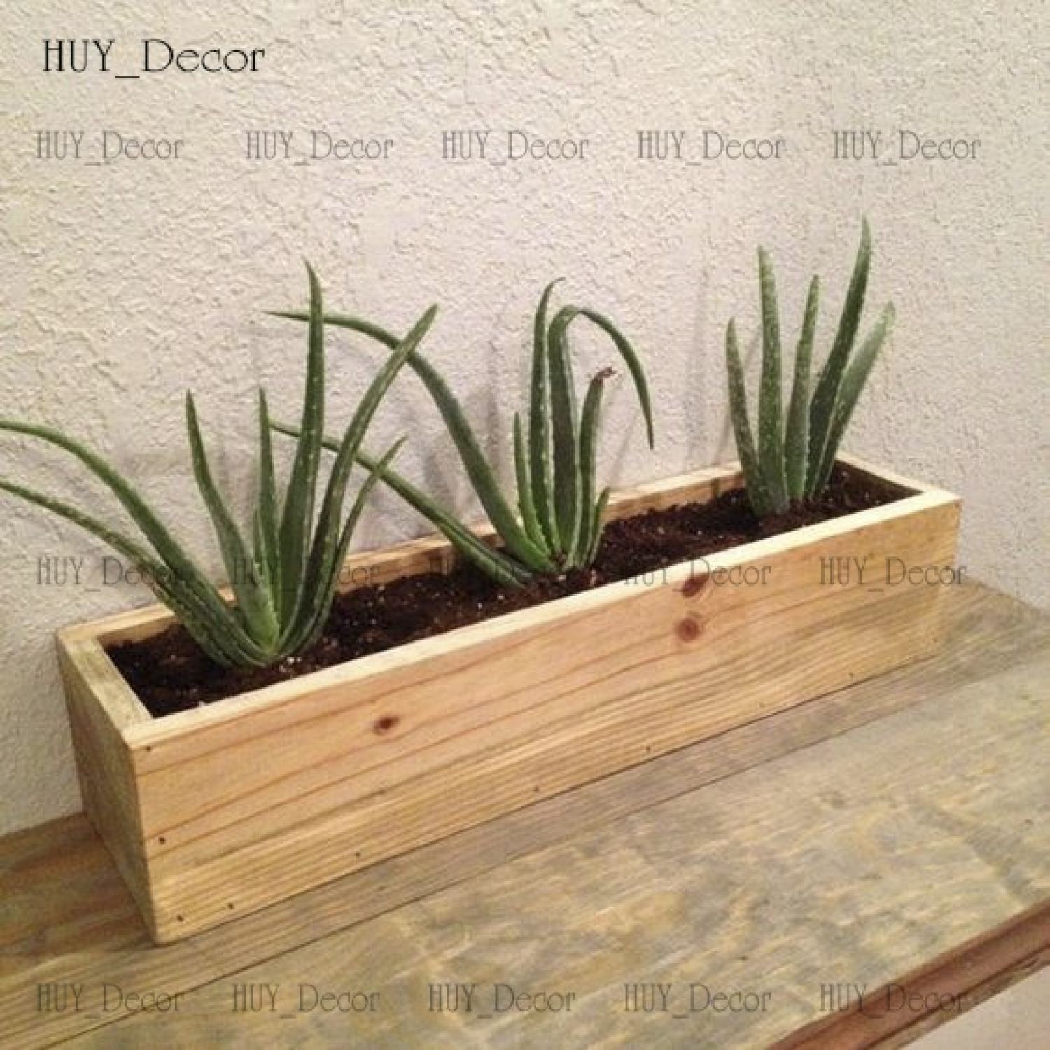 Chậu chữ nhật trồng cây nhiều kích thước gỗ thông