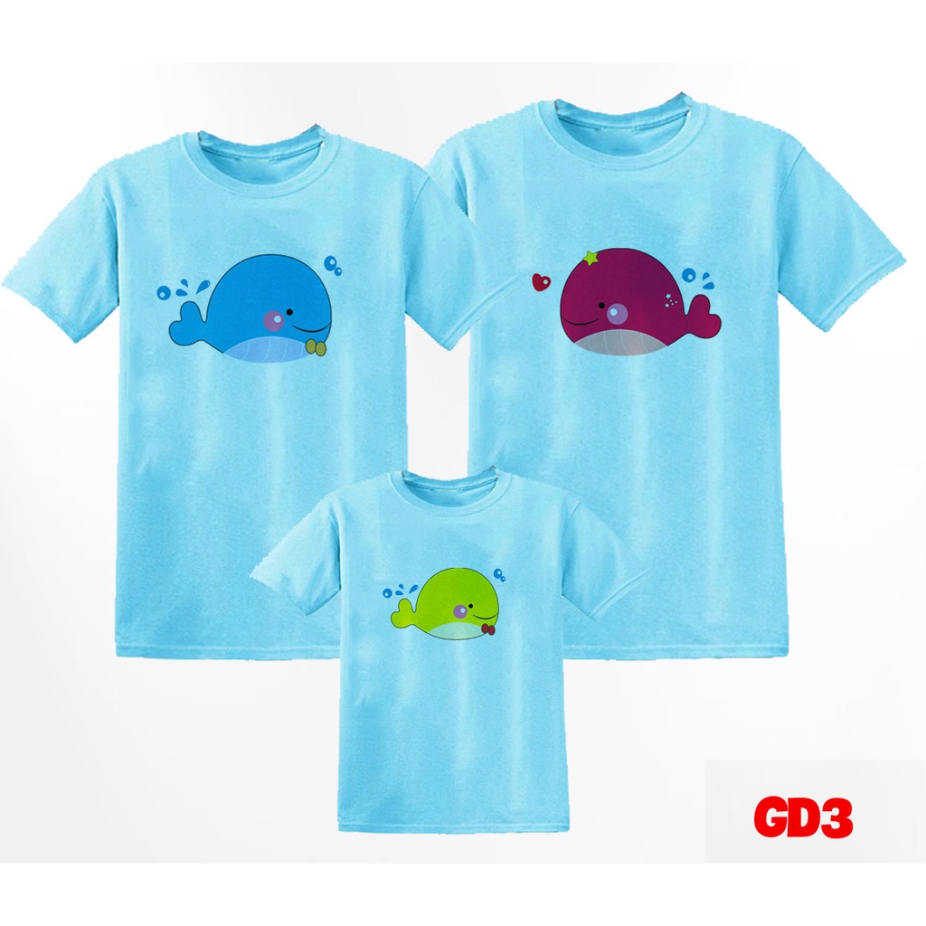 Mẫu áo gia đình in cá heo dolphin - ktqn tshirt and uniform