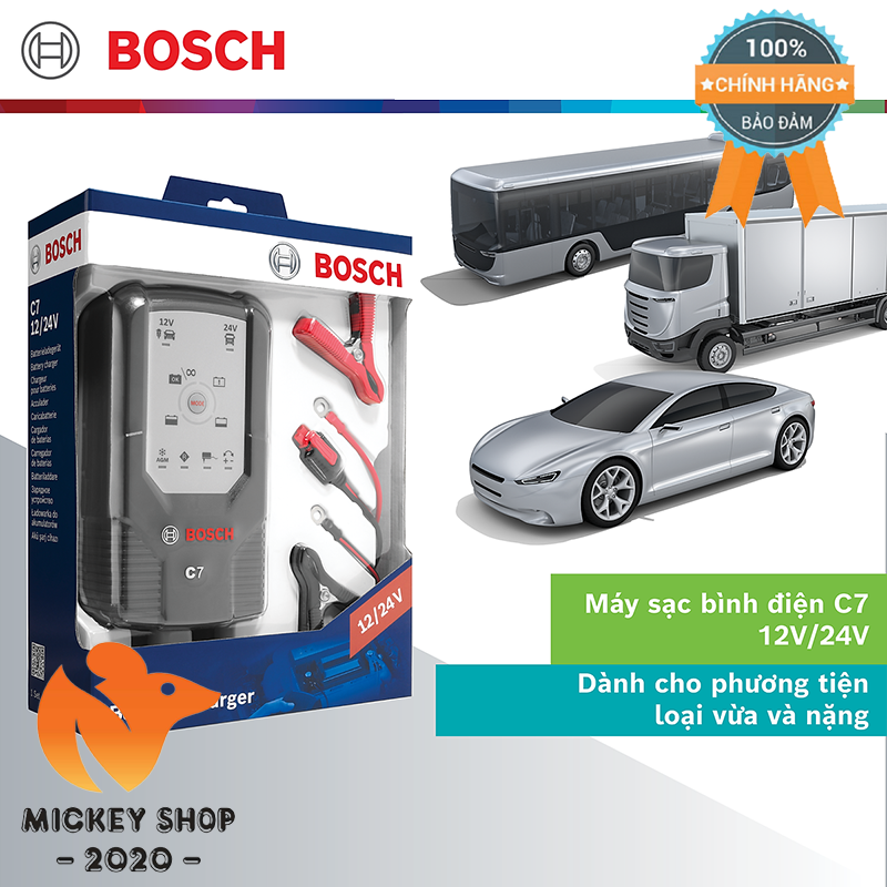 Máy sạc bình ắc quy cho ô tô xe máy Bosch C7