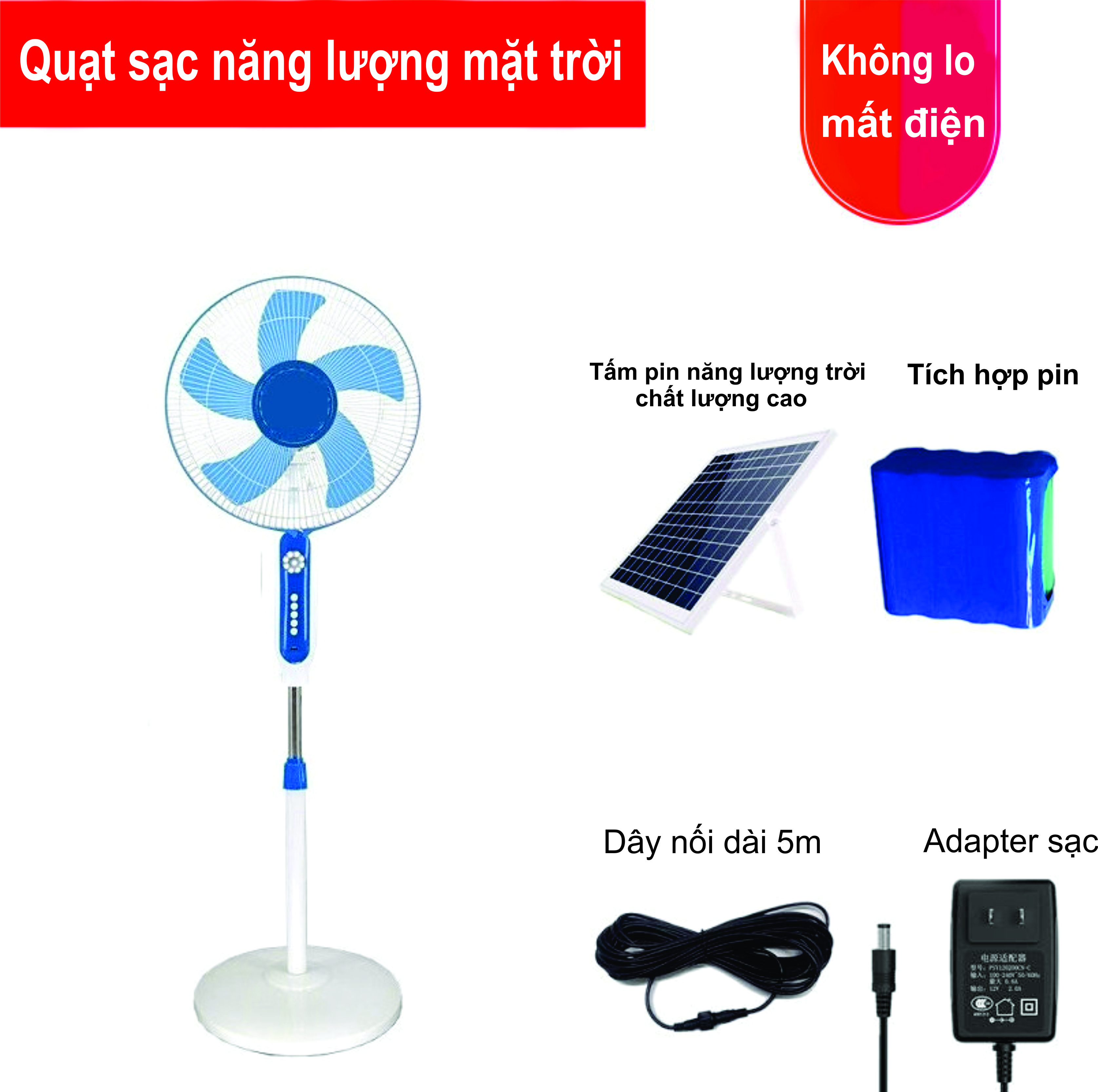Quạt năng lượng mặt trời JD-188