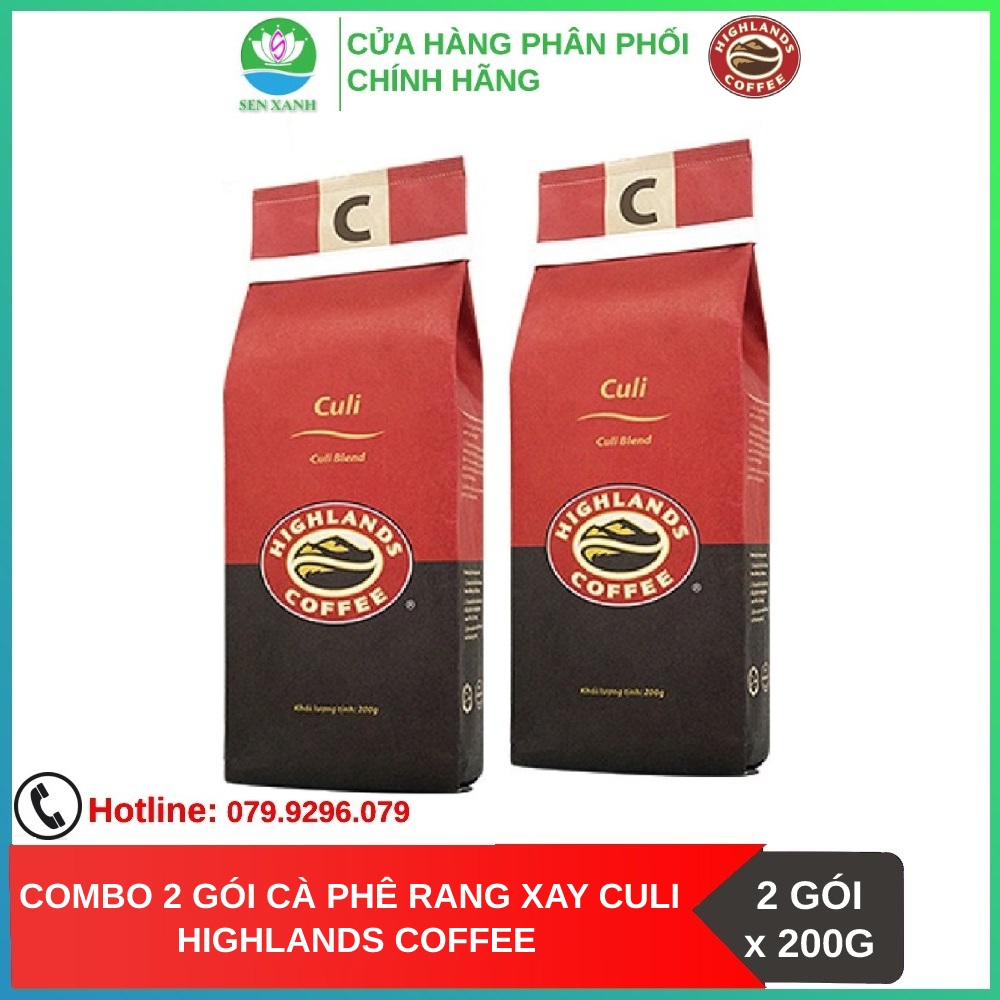 Combo 2 gói Cà phê rang xay Culi Highland Coffee 200g