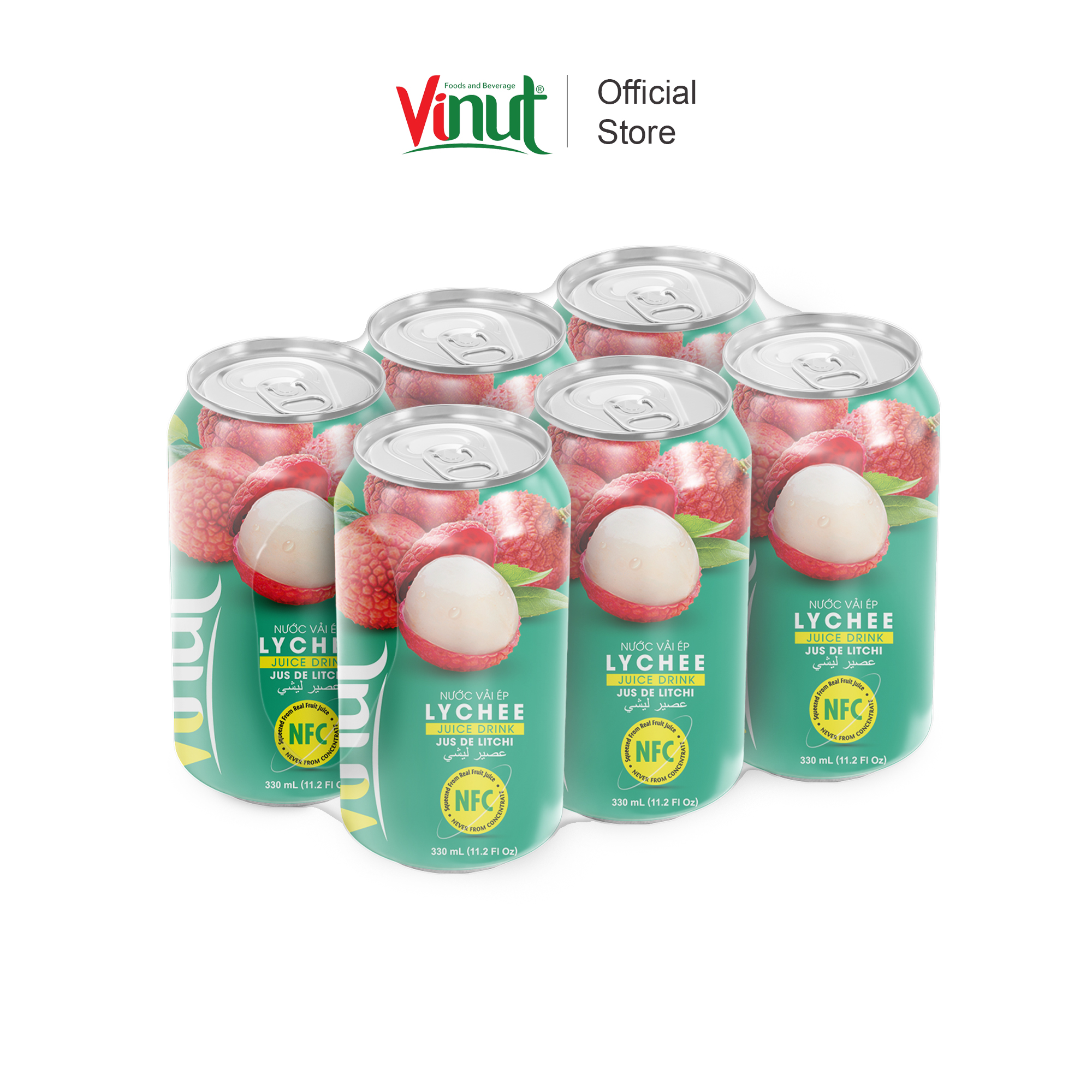 [LỐC 6 LON] Nước Ép Vải Vinut 330ml