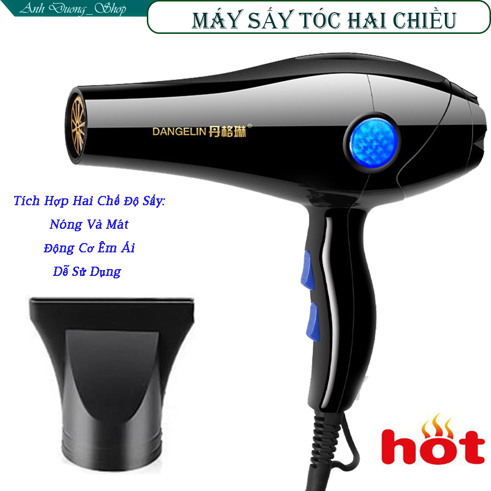Máy sấy tóc cao cấp, chất liệu nhựa chịu nhiệt tôt,  công suất cao, có 2 chiều nóng lạnh