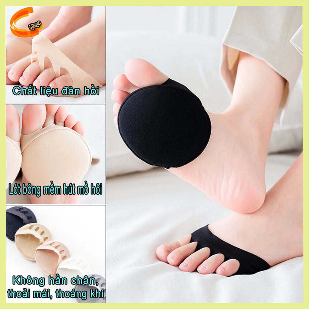 Combo 5 đôi tất nửa chân- tất đệm chân đi giày dép, thấm hút mồ hôi, kháng khuẩn, giảm áp lực chân cao cấp-dozimax store