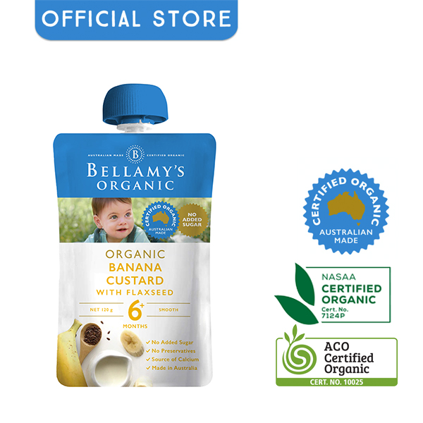 Hỗn Hợp Kem Sữa Chuối Với Hạt Lanh Hữu Cơ Bellamy's Organic