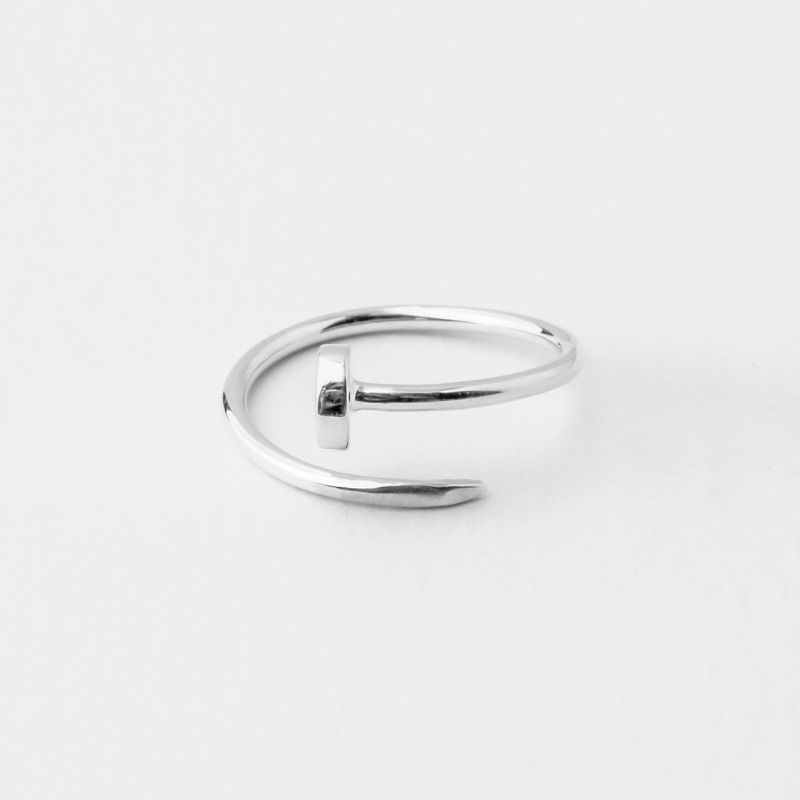 Nhẫn bạc 925 -thiết kế xoắn đinh cá tính-dạng hở dễ dàng điều chỉnh size- kat jewelry