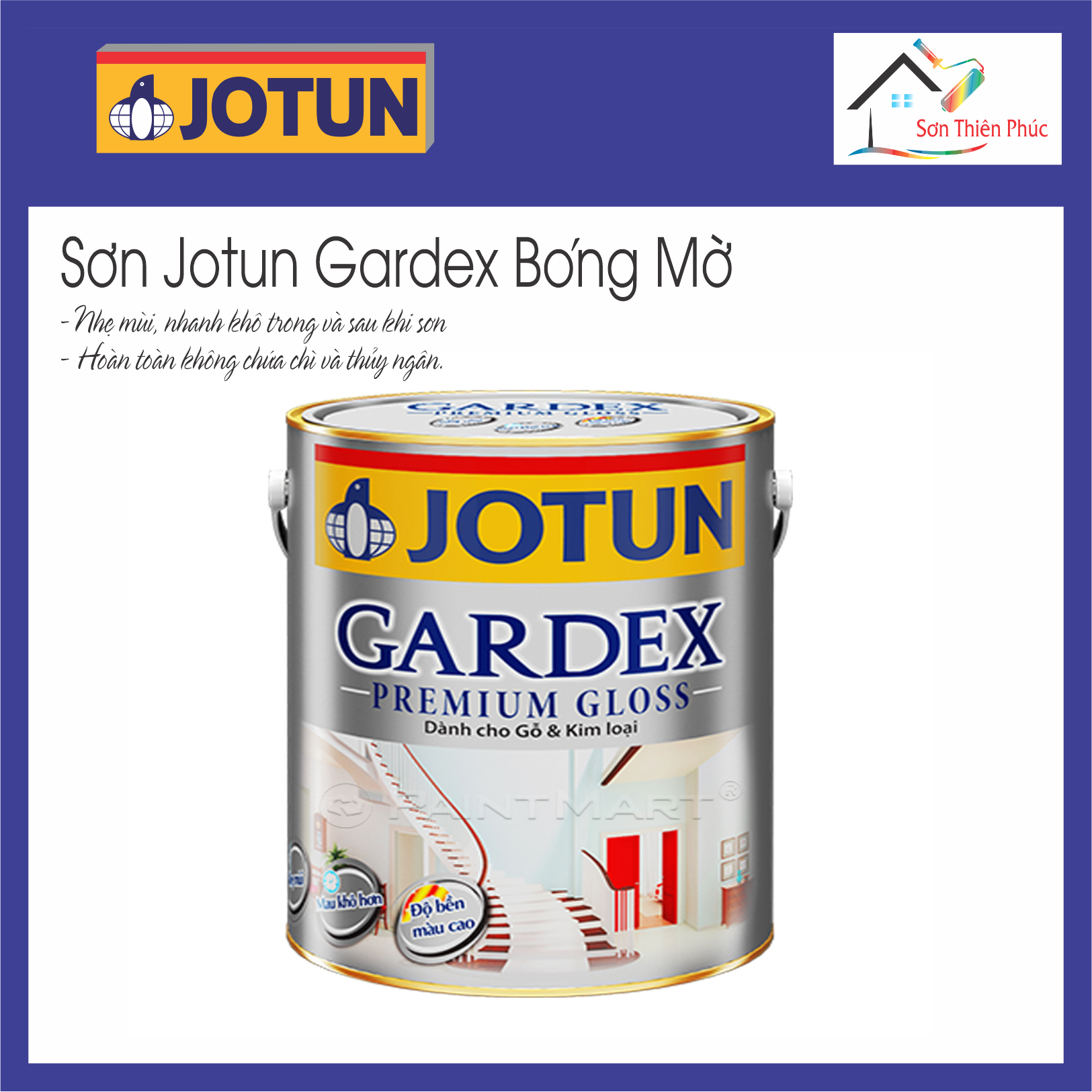 Sơn dầu Jotun Gardex Bóng mờ cho gỗ và kim loại lon . Dùng cho gỗ và kim loại.
