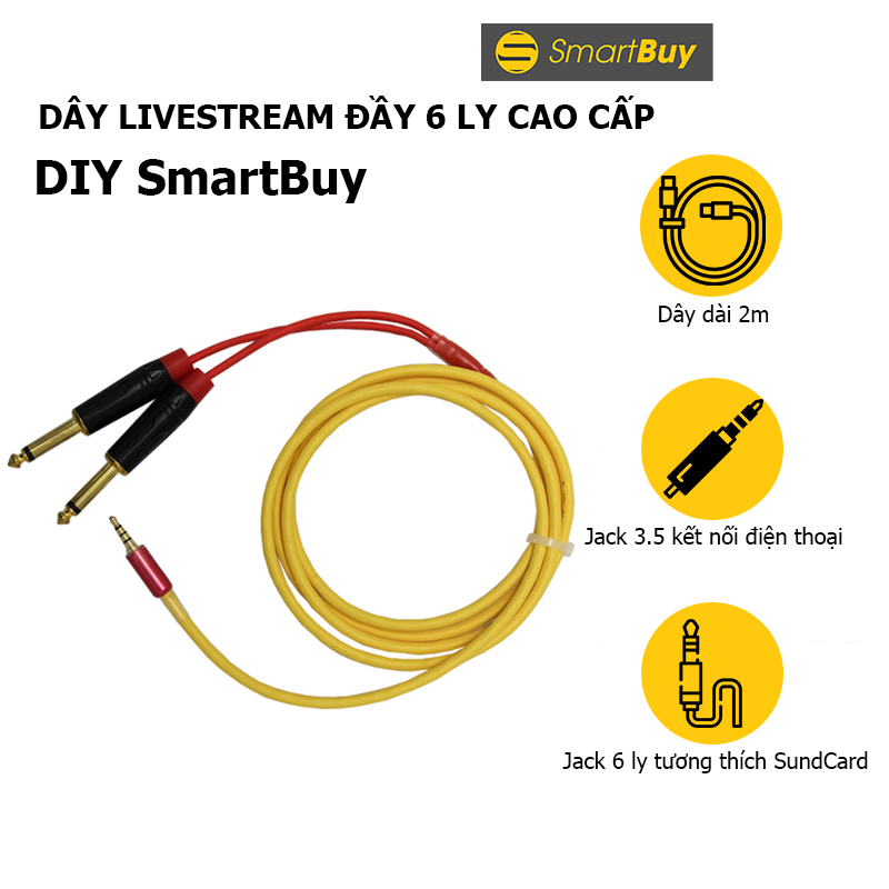 Dây Livestream 2 đầu 6 ly DIY SmartBuy chất lượng cao