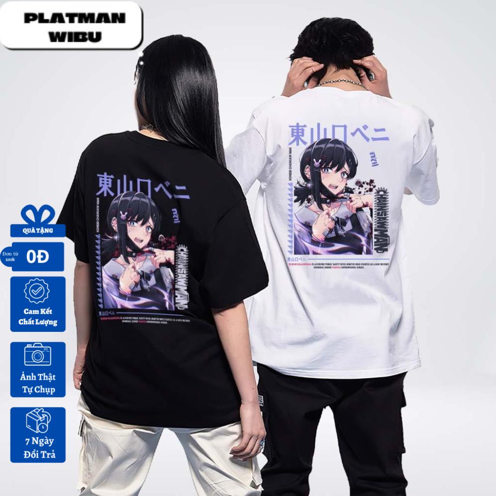 Áo thun form rộng waifu kobeni . anime chainsaw man - áo phông unisex 30%