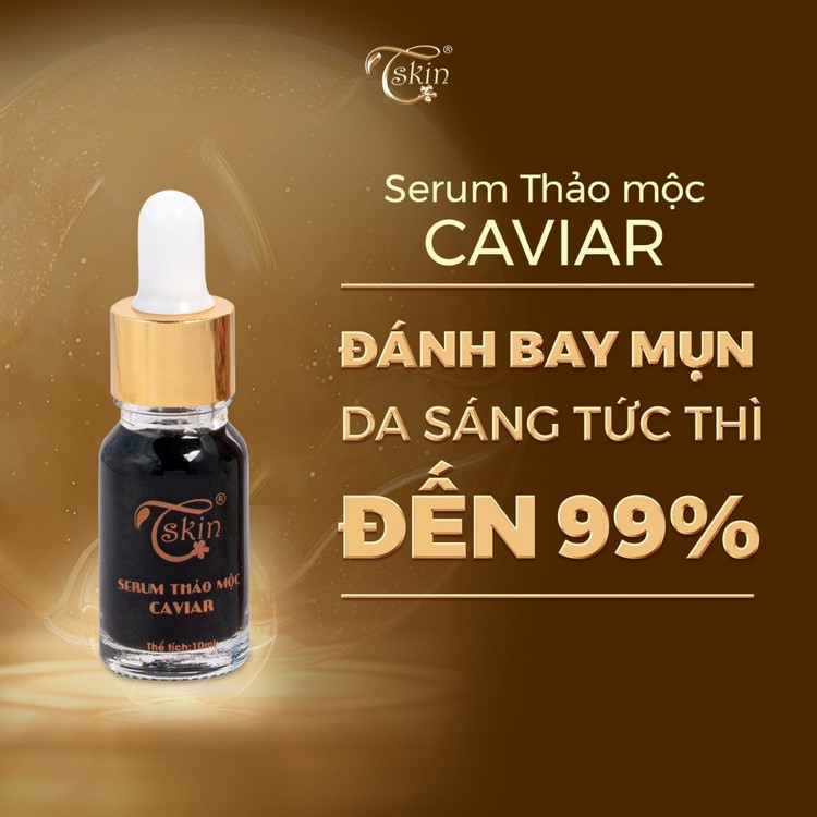 Serum mụn thâm dưỡng trắng da mờ sẹo Thảo mộc Caviar 10ml