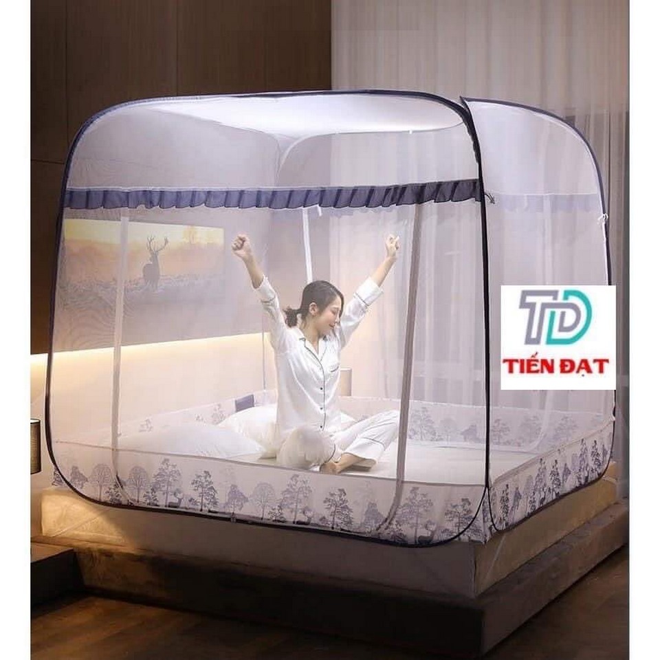 Màn chụp tự bung đỉnh vuông có chân diềm hàng việt nam cao cấp - bình minh hàng việt nam