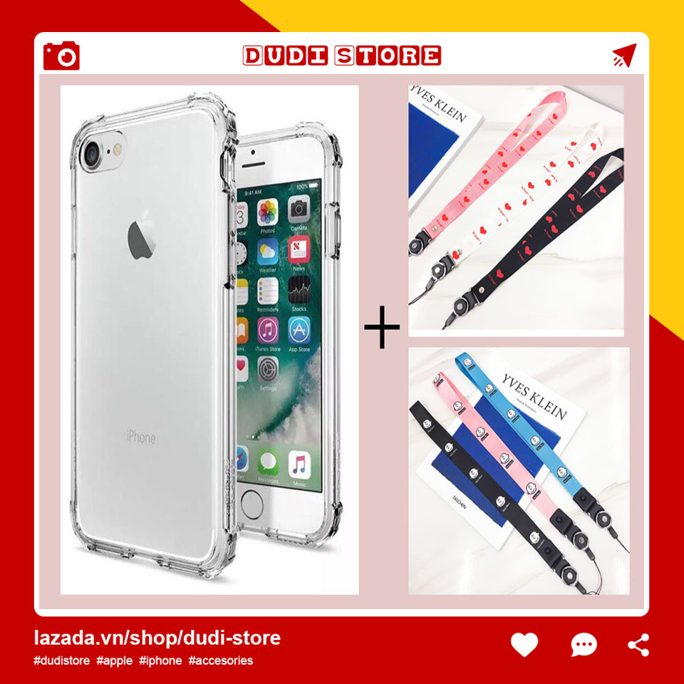 Combo siêu tiết kiệm, siêu giá rẻ Case Ốp lưng Silicon chống sốc phát sáng dành cho điện thoại iphone 6 6 plus 6s 6s plus 7 7 plus 8 8 plus X Xs Xs Max 11 11 pro 11 pro max và  dây đeo dien thoai thẻ hình kute, tiết kiệm gia re Dudi Store
