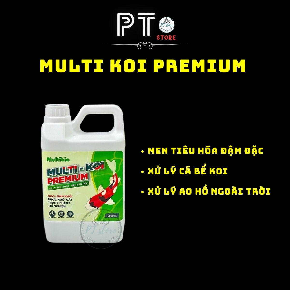 Vi Sinh Nước - MultiBio Multi Koi Premium - men tiêu hóa đậm đặc xử lý bể cá lớn ao hồ ngoài trời.