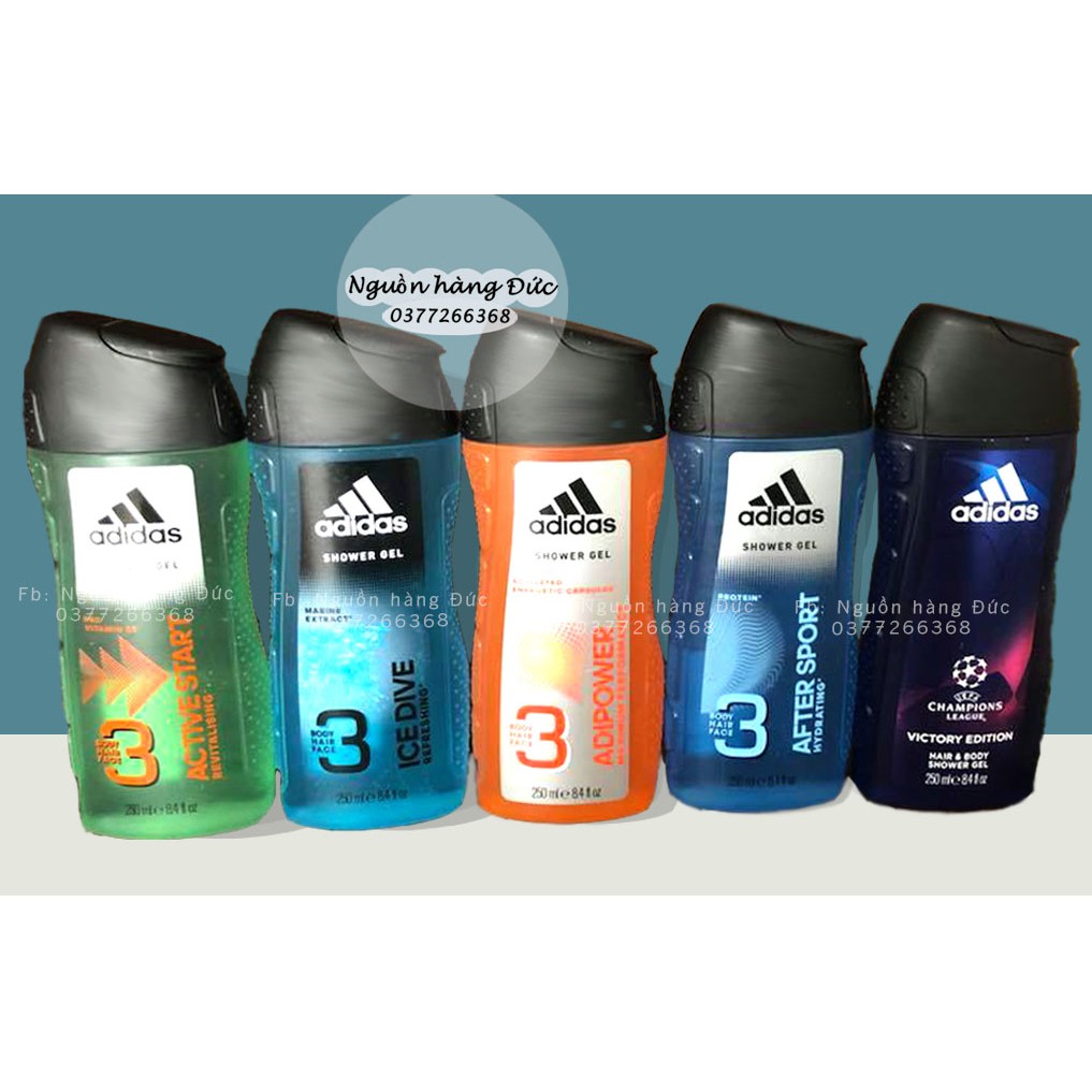 Sữa tắm adidas nam của đức 3in1 - tắm, gội, rửa mặt - nguồn hàng đức