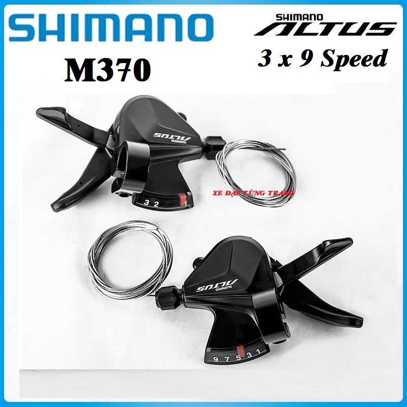 Bộ tay đề Shimano Altus M370 3x9speed. Sử dụng xe đạp 3 đĩa 9 líp Indonesia
