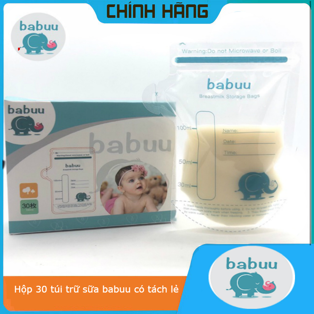 Hộp 30 túi trữ sữa babuu baby nhật bản 100ml