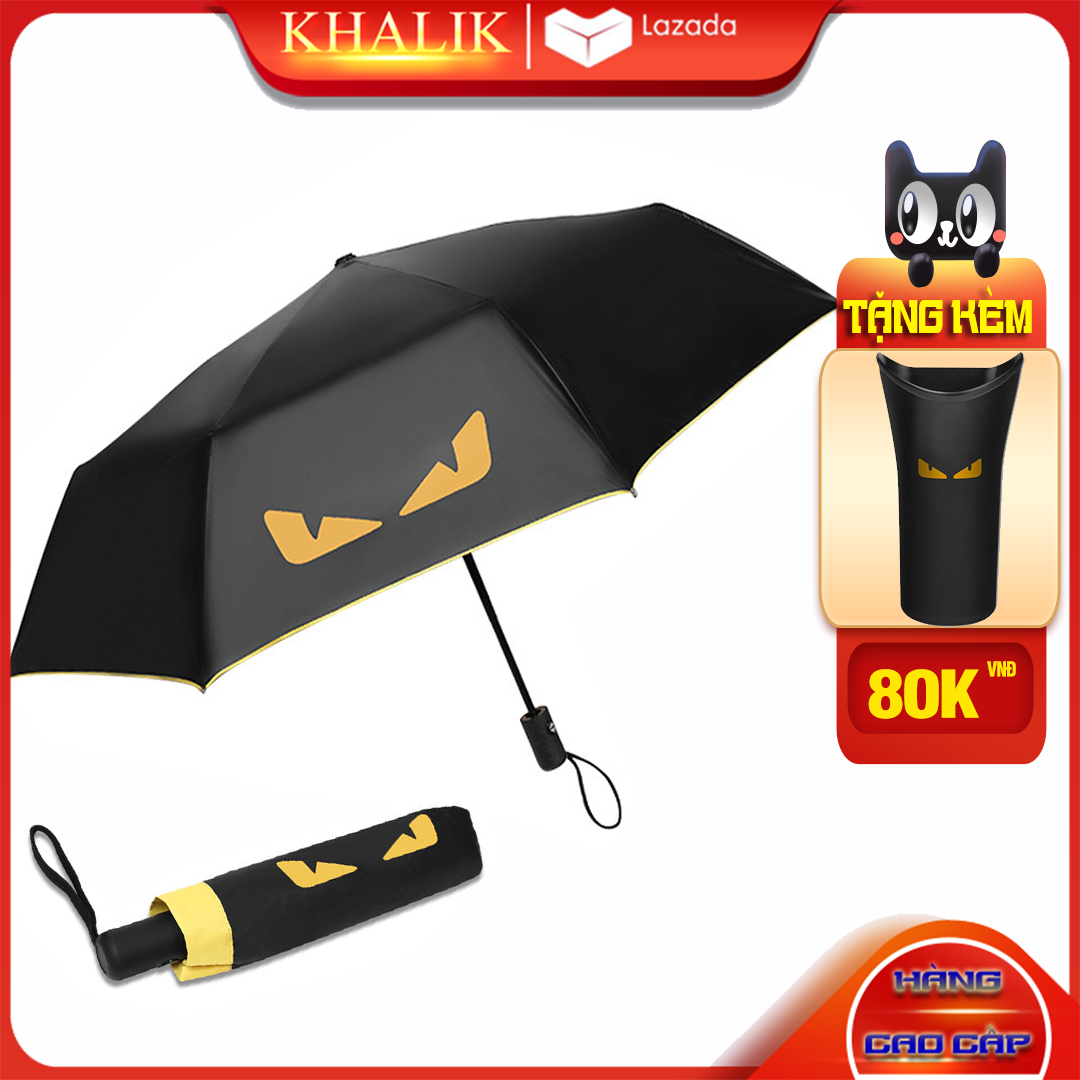 [Hàng cao cấp] Phụ kiện đồ chơi xe hơi ô tô KHALIK - Ô dù che mưa chuyên dùng cho xe hơi ô tô, tặng kèm thùng đựng bảo quản ô chống nước trị giá 80K - MẮT QUÁI VẬT ĐEN