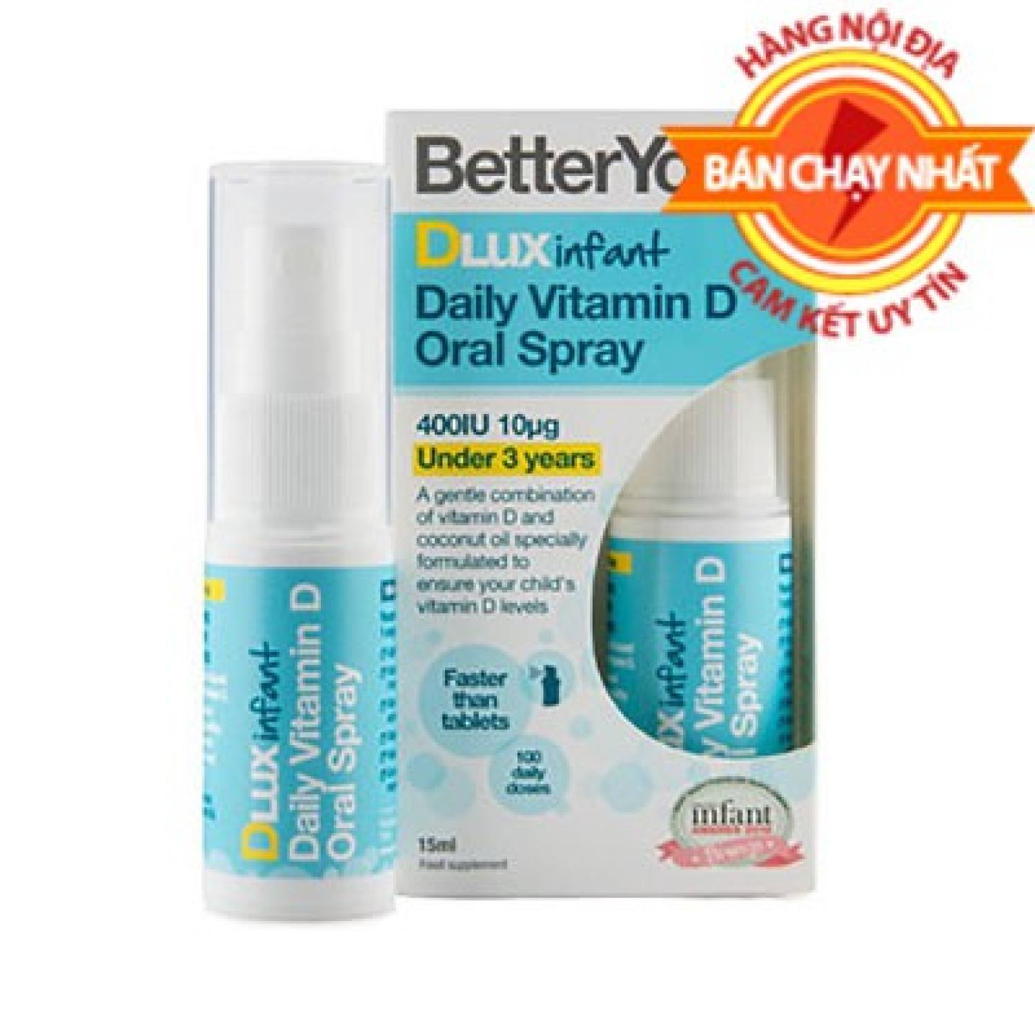 Dlux Vitamin D3 cho bé dạng xịt của Better You UK