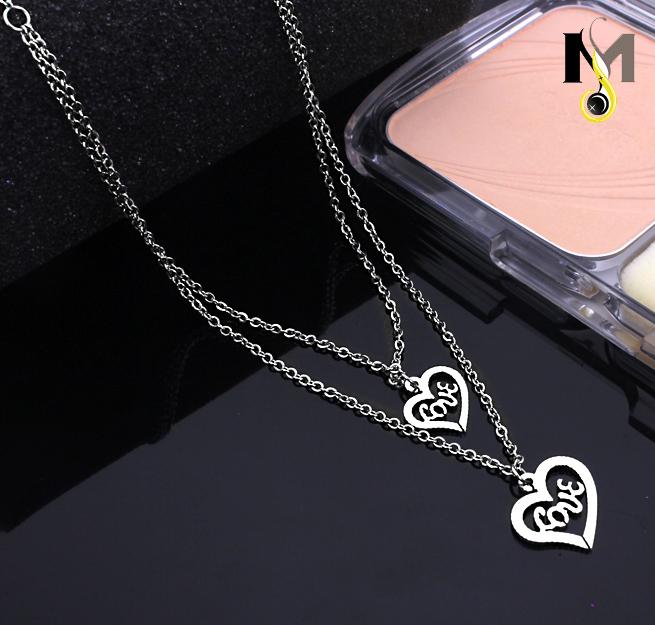 Dây chuyền Thời trang nữ 2 tầng Trái tim cách điệu chữ Love Cực xinh
