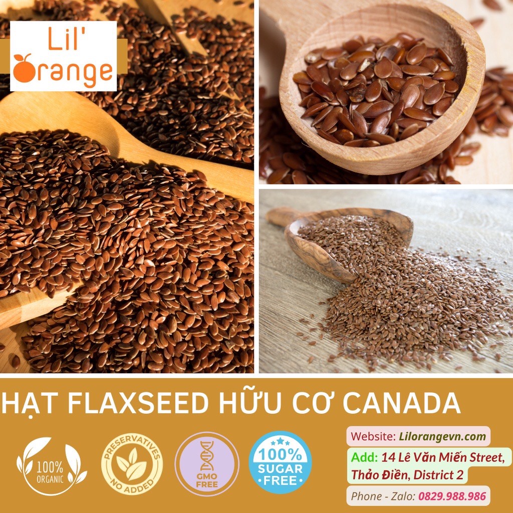 Hạt lanh nâu Canada Hữu Cơ 500gr - Organic Whole Brown Flaxseed