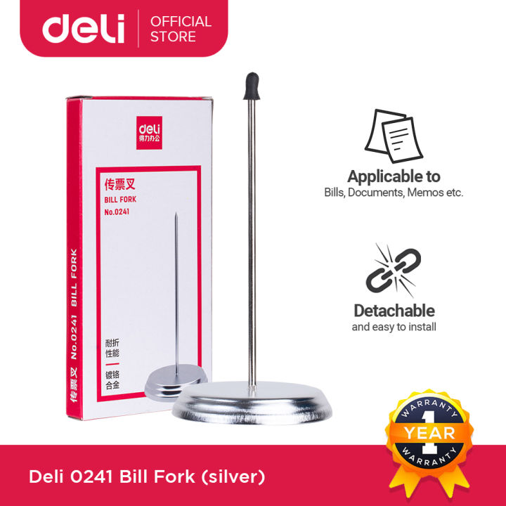 Cây ghim giấy inox để bàn deli 0241 - cây ghim hóa đơn inox deli 0241 chính hãng